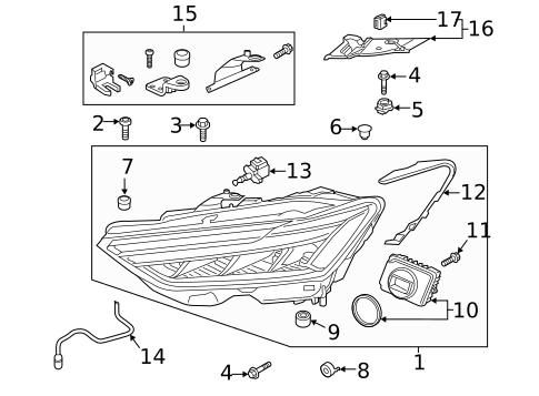 Headlamp Components for 2019 Audi A7 Sportback #0
