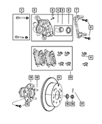 68033071AA - : Disc Brake Caliper Adapter, Right Or Left for Mopar Image