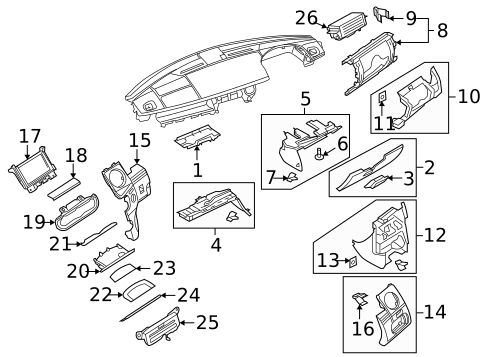 Instrument Panel Components for 2011 Land Rover LR4 #0