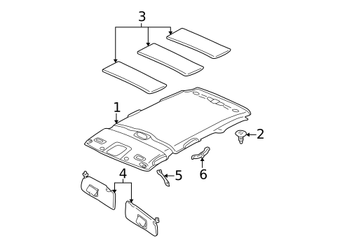 Interior Trim - Roof for 2002 Mazda Tribute #0