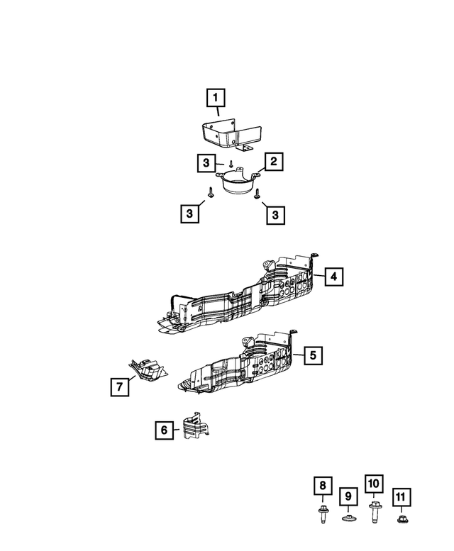 68640308AA - Frame, Bumper and Fascia: Fuel Tank Skid Plate for Mopar Image image