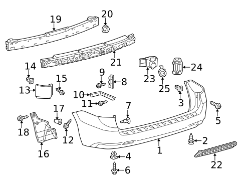 Bumper & Components - Rear for 2019 Toyota Sienna #0