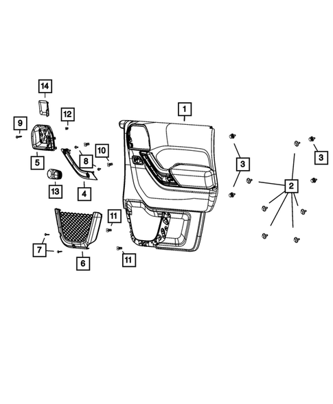 Door Trim Panels-Front and Rear for 2014 Jeep Wrangler #0