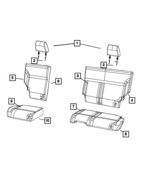 Rear Seats - Second Row for 2010 Dodge Nitro #1