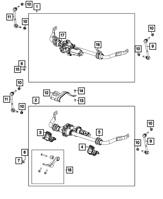 68409879AA - Front Suspension: Stabilizer Bar Link, Left for Jeep: Grand Cherokee, Grand Cherokee L Image