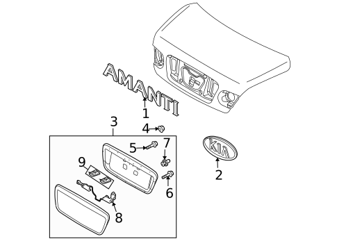 Exterior Trim - Trunk for 2005 Kia Amanti #0
