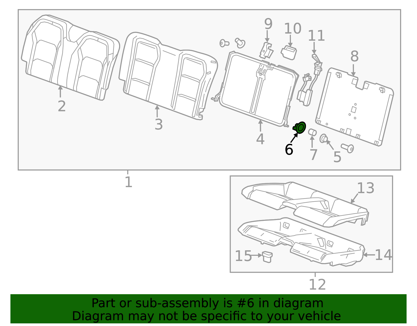 2013-2026 GM Rear Seat Back Hinge Bushing 22822600 GM | GMPartsDirect.com
