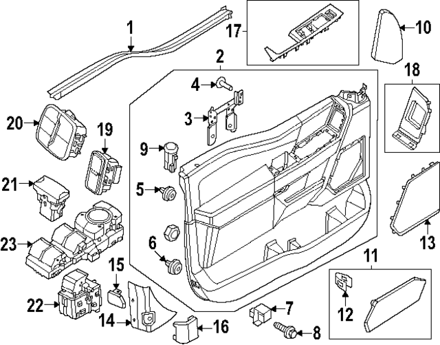 PC3Z2823942BB - Body: Door Trim Panel for Ford: F-250 Super Duty, F-350 Super Duty, F-450 Super Duty Image
