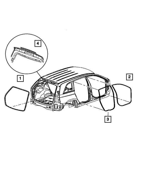 5054703AC - Body Sheet Metal Except Doors: Liftgate Opening Weatherstrip for Mopar Image
