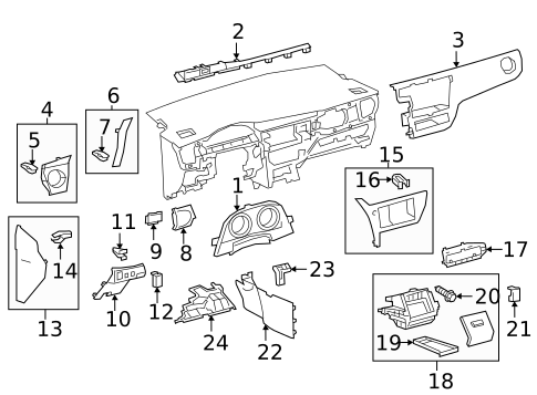 Instrument Panel Components for 2018 Toyota Corolla iM #0