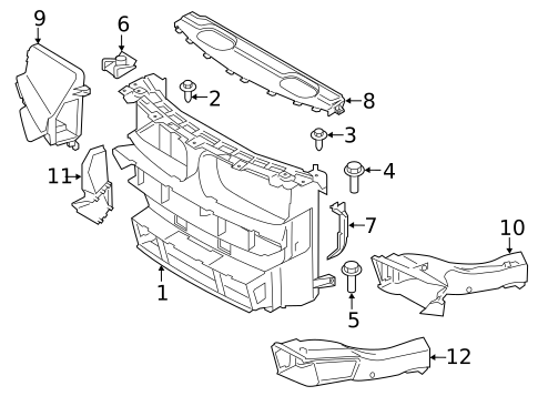 Radiator Support & Deflectors for 2017 BMW X6 #0