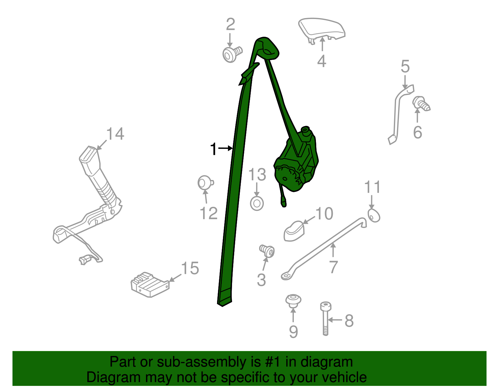 Seat Belt Assembly - BMW (72119171975)