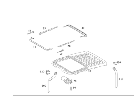 Sliding/Lifting Roof Frame for 1999 Mercedes-Benz S500 #0