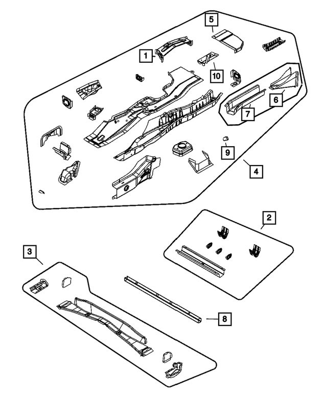 5115197AI - Frame, Bumper and Fascia: Floor Sidemember, Left for Mopar Image