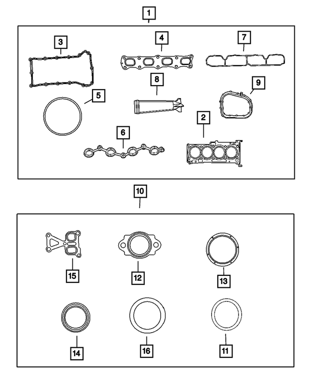 68034275AB - 2.4L Gas; Engine: Engine Upper Gasket Package for Mopar Image