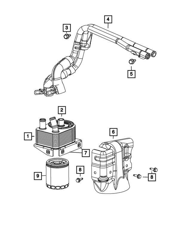 5047388AD - 2.4L Gas; Engine: Oil Cooler Tube And Hose for Mopar Image