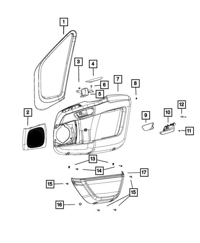 1YA65JXWAB - Interior Trim: Speaker Bezel, Left for Mopar Image