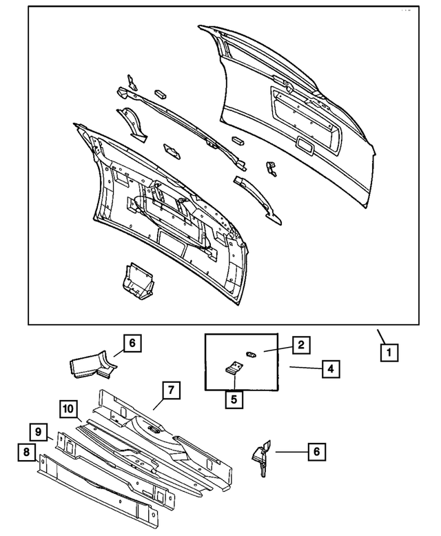 « 4860301 – Body Sheet Metal Except Doors : Vertenelle Plaque De Fixation pour Mopar Image »