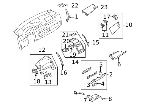 Instrument Panel Components for 2012 Mazda CX-9 #0