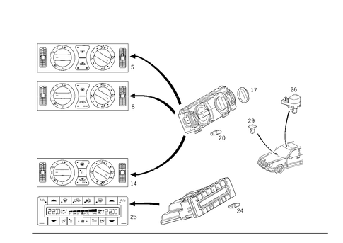 Heating/Air-Conditioner Operating Unit for 1998 Mercedes-Benz E430 #0