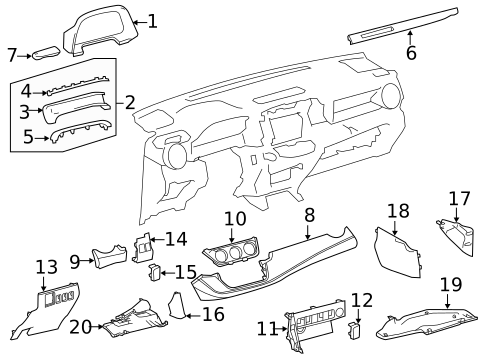Instrument Panel Components for 2017 Toyota RAV4 #0