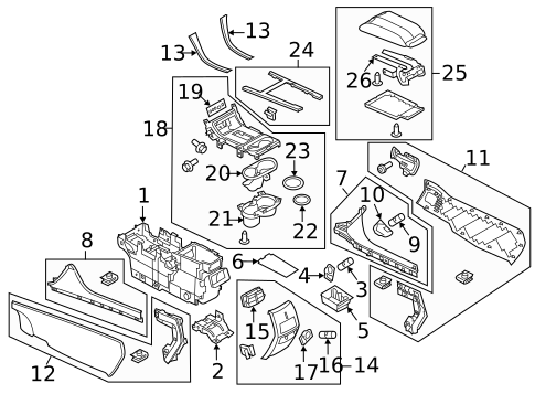 Console for 2012 Lincoln MKX #0
