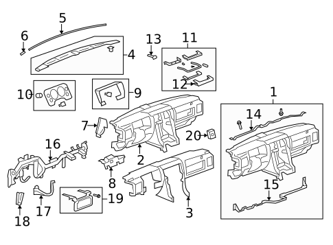 Instrument Panel Components for 2009 Hummer H2 #1