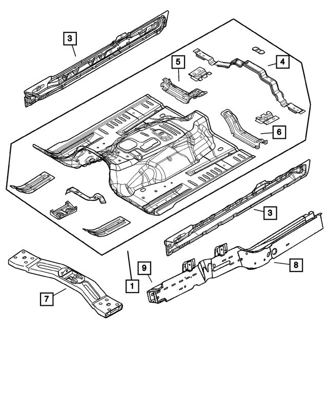 56052085AB - : Front Seat Retention Crossmember, Rear for Mopar Image