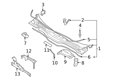 Cowl for 2007 Volvo V50 #0