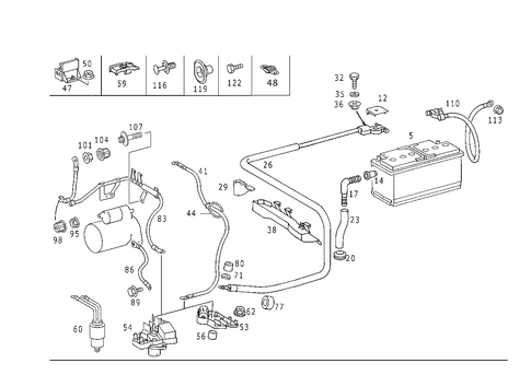 Battery, Starter/Alternator Cable for 2003 Mercedes-Benz CLK 430 #1