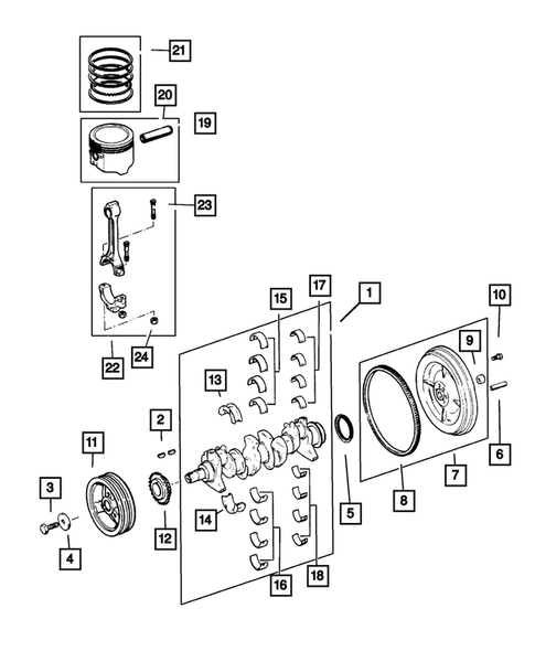 Crankshaft, Piston and Drive Plate for 2001 Dodge Dakota #0