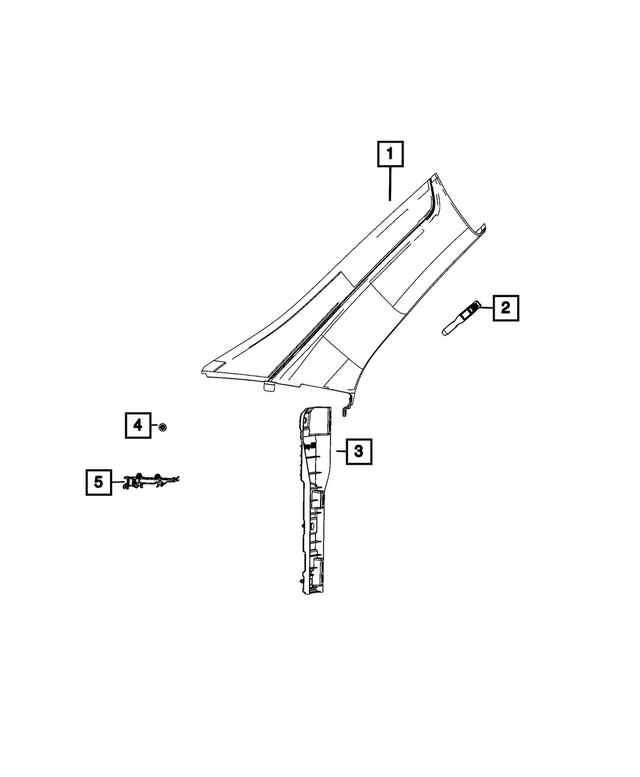 « 6VM94MS7AA – Interior Trim : Pied Avant Moulure, Côté Droit pour Mopar Image »