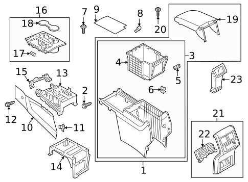 Center Console for 2023 Volkswagen Atlas #0