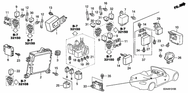 Control Unit (Cabin) for 2002 Honda S2000 #0