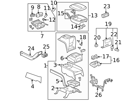 Center Console for 2012 Cadillac Escalade EXT #0