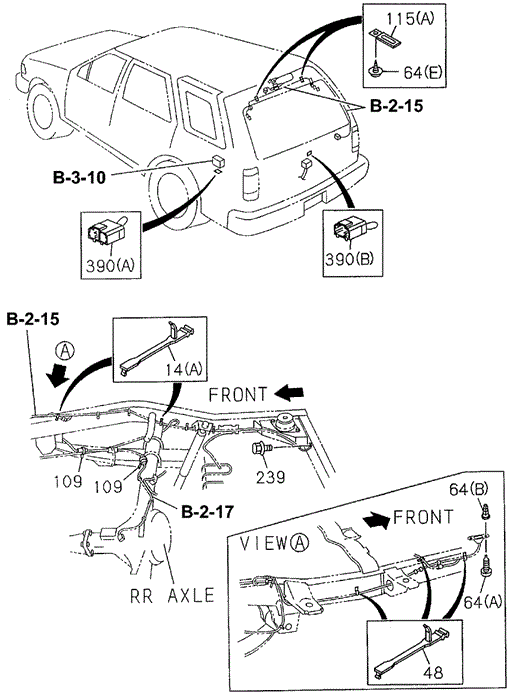 Wiring Harness Clips (Frame - Back Door) for 1997 Honda Passport #0