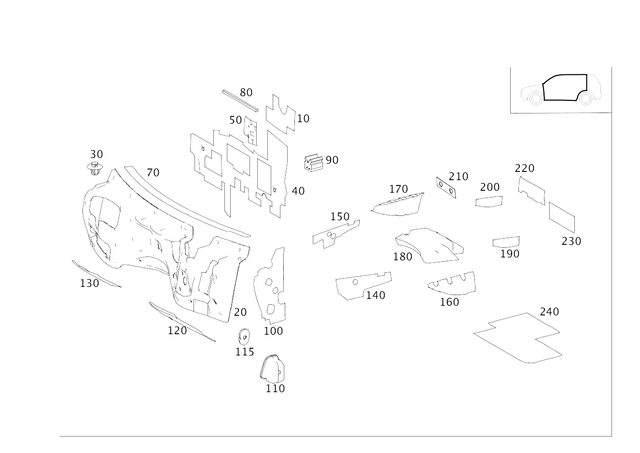1676827501 - Panelling: Damping for Mercedes-Benz: GLE350, GLE450, GLE450e, GLE53 AMG, GLE580, GLE63 AMG S, GLS450, GLS580, GLS63 AMG, Maybach GLS600 Image image