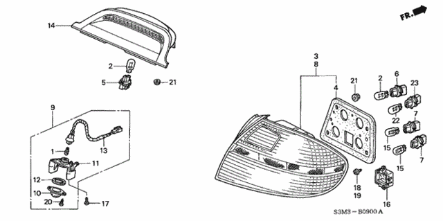Taillight for 2001 Acura CL #0