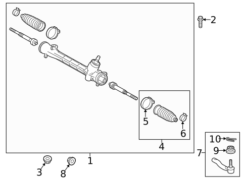 Steering Gear & Linkage for 2012 Toyota Prius C #0