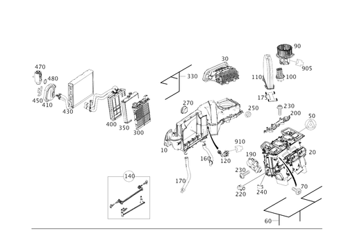 Heating and Air Conditioner Housing with Blower and Wiring Harness for 2014 Mercedes-Benz E63 AMG #0