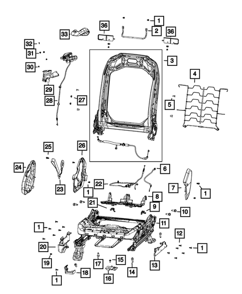 Front Seats - Adjusters, Recliners, Shields and Risers for 2019 Jeep Wrangler #7