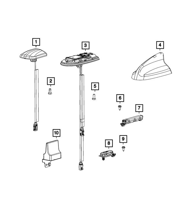 5ZW43DX8AA - Electrical: Cable &amp; Base Assy Antenna for Mopar Image