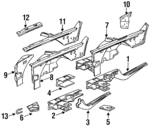 41111978176 - Body: Side Rail Assembly for BMW: 525i, 525iT, 530i, 535i, 540i, 735i, 735iL, 740i, 740iL, 750iL, M5 Image