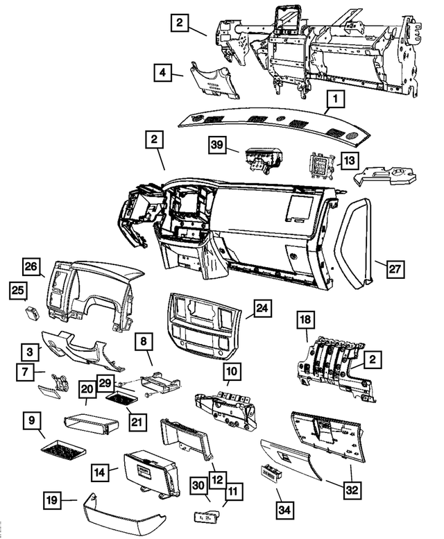 5KF68DX9AA - Instrument Panel and Radios and Consoles: Instrument Panel Bin for Mopar Image