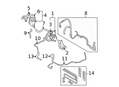 Pump & Hoses for 2005 Hyundai Tucson #0
