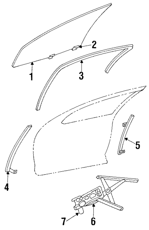 Glass - Front Door for 2000 Chrysler LHS #0