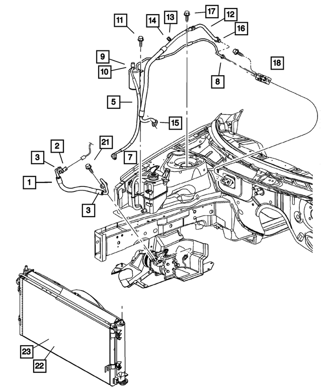 6101331 - Air Conditioning &amp; Heater: Hex Head Bolt And Coned Washer for Mopar Image