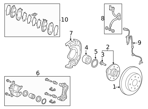 Brake Components for 2010 Honda Insight #1