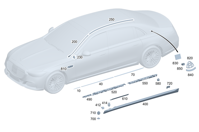 2236902407 - Interior Trim/Exterior Detachable Parts: Trim Strip for Mercedes-Benz Image image