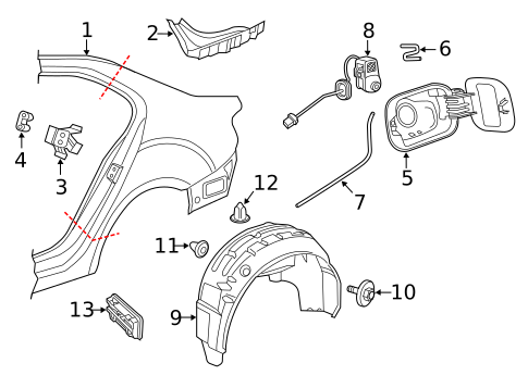 Quarter Panel & Components for 2015 Volkswagen Jetta #0